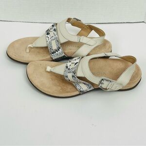 Vionic Lupe Boa metallic snake ankle strap thong sandals, size US 8 wide.